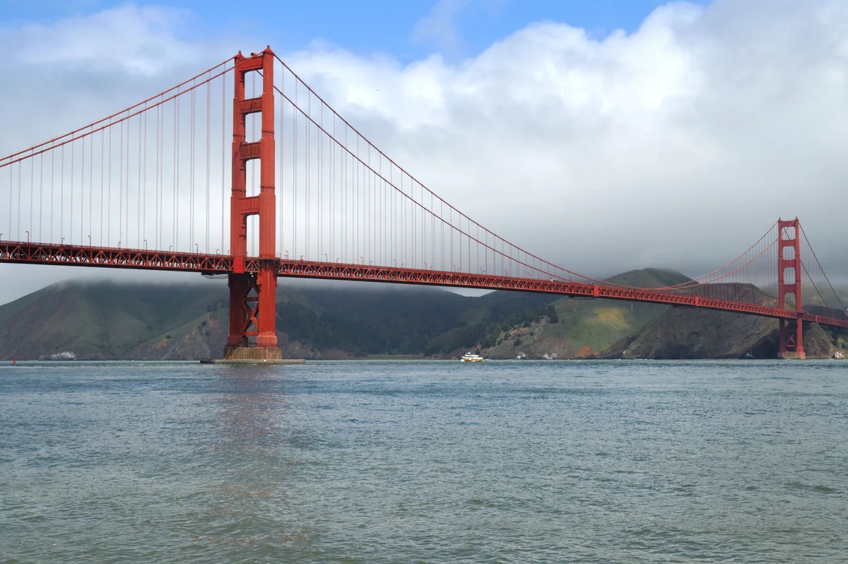 Golden Gate Bridge from Torpedo Wharf, San Francisco. Destination photo. Not the club or its route.